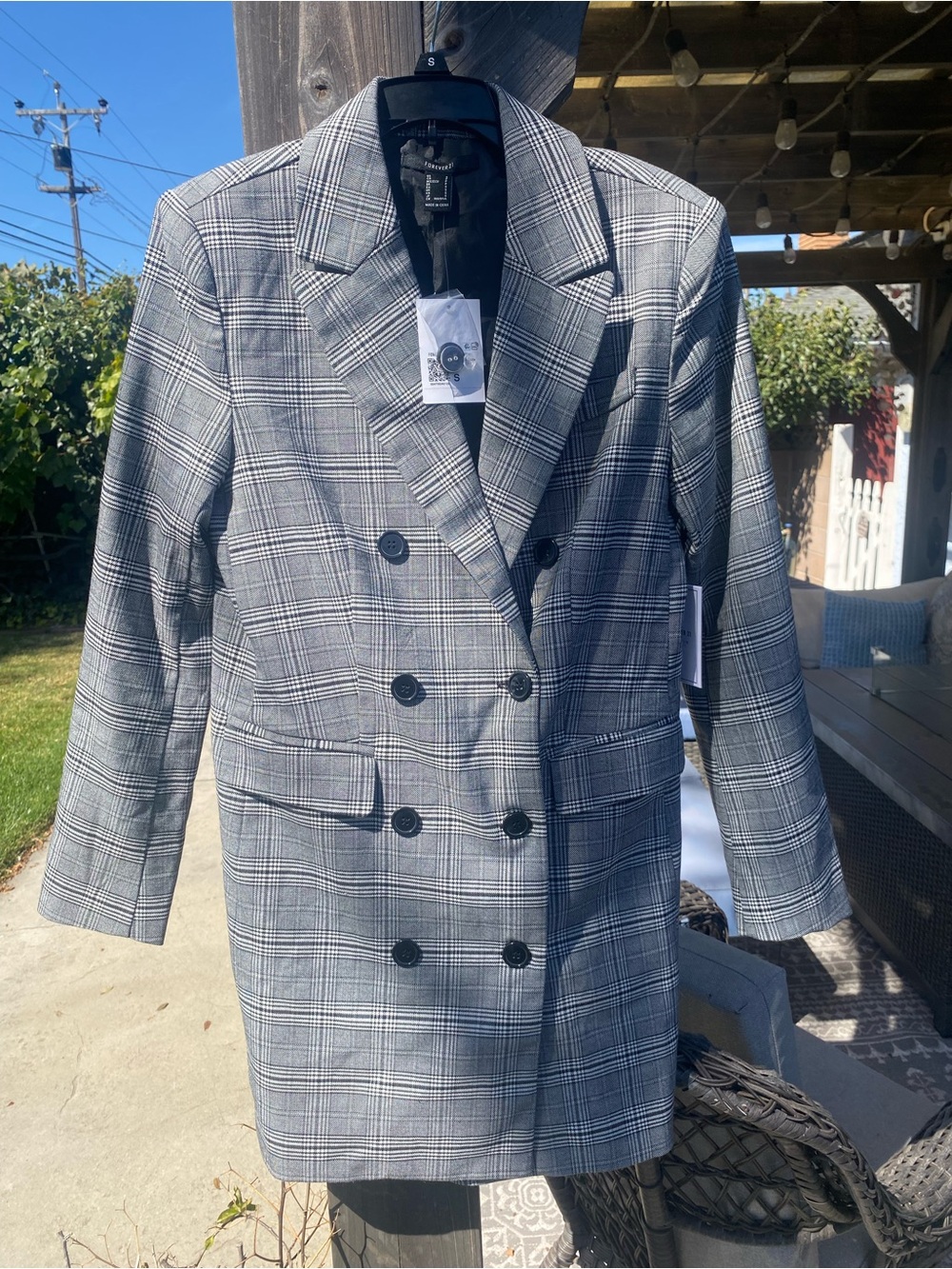 Forever 21 NWT Plaid Double-Breasted Blazer Mini Dress